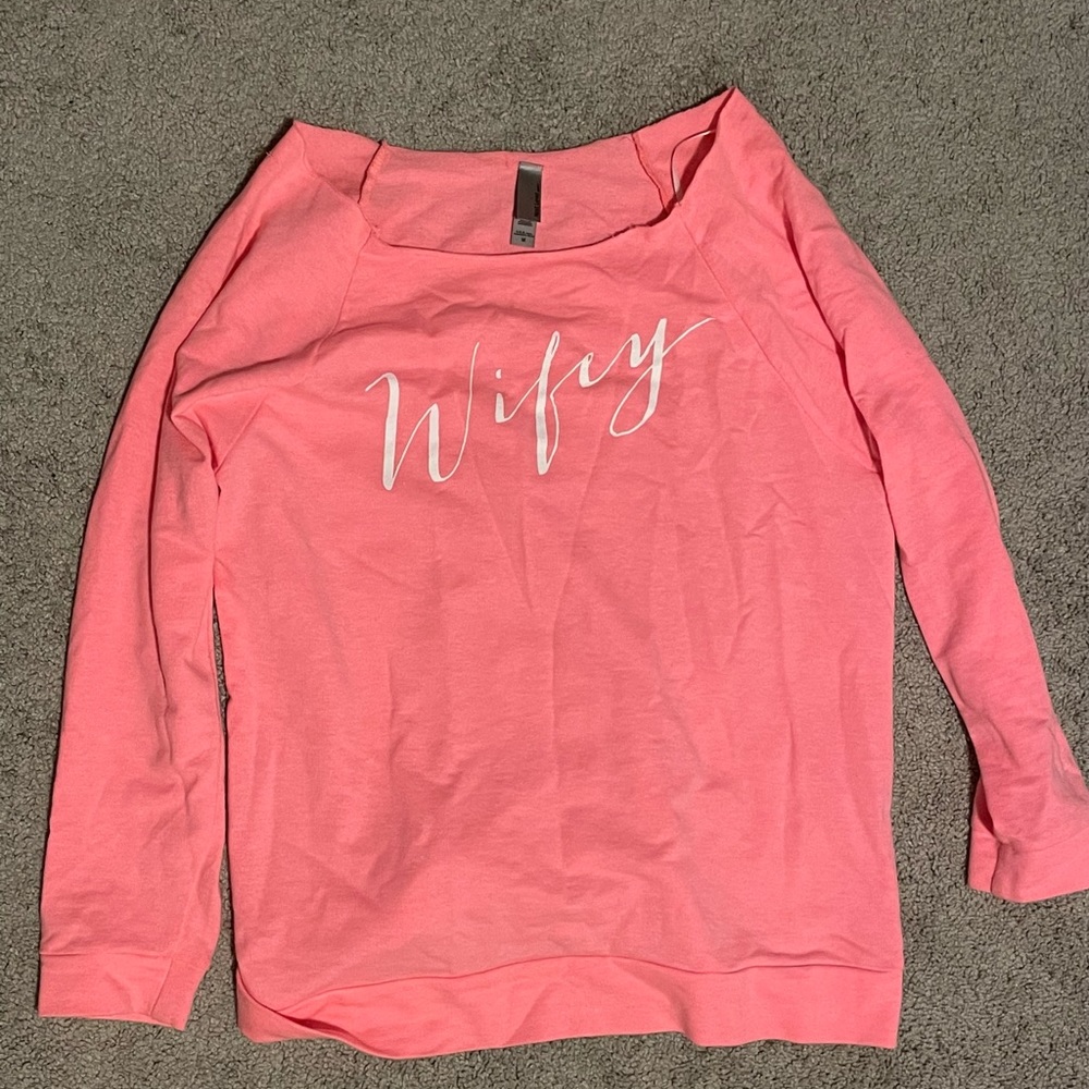Wifey Off-the-shoulder Shirt